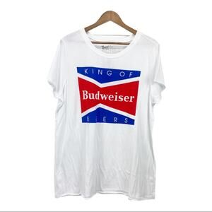 NEW Torrid x Brew City Budweiser Plus Size 2X Crew Neck T-Shirt White Classic